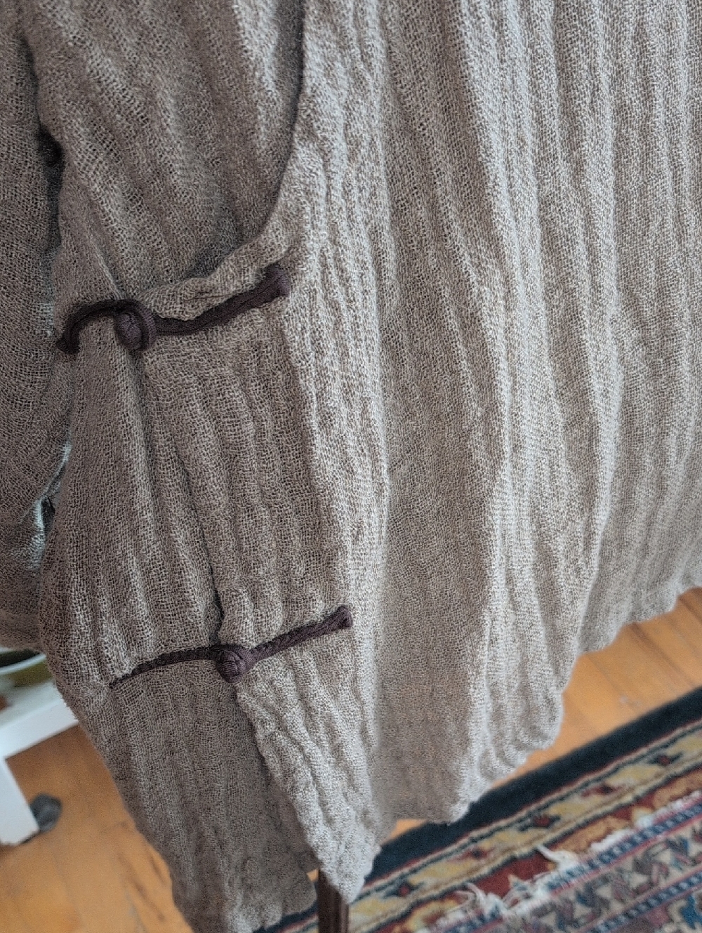 NWTO MaLieb Hand Woven Natural Raw Linen Tunic/Duster - Picture 13 of 13